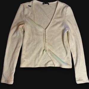 Zara Women's Cream and White Cardigan